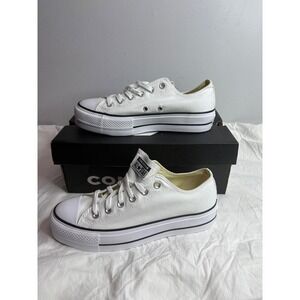 Converse Chuck Taylor All Star Lift Platform White Canvas Sneakers Size 8.5